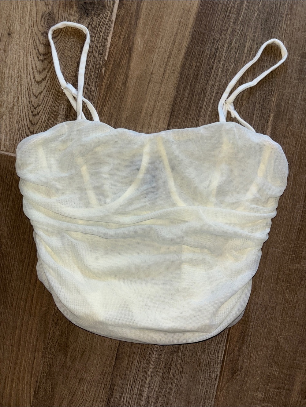 Forever 21 Sheer White Mesh Bustier Tank Top